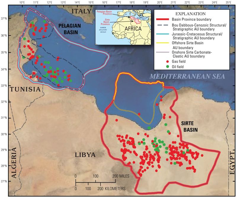 USGS - Pétrole en Tunisie