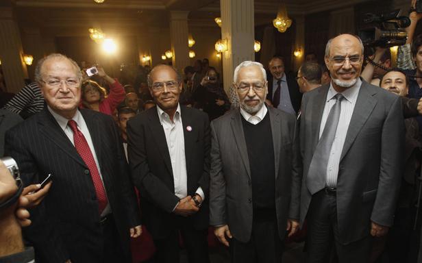 Mustapha Ben Jaafar - Moncef Marzouki - Rached Ghannouchi - Hamadi Jebali