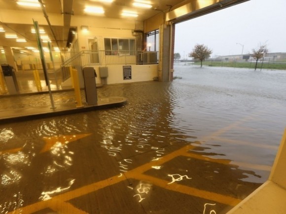 Sandy Ouragan - Inondation d'un parking à Atlantic City