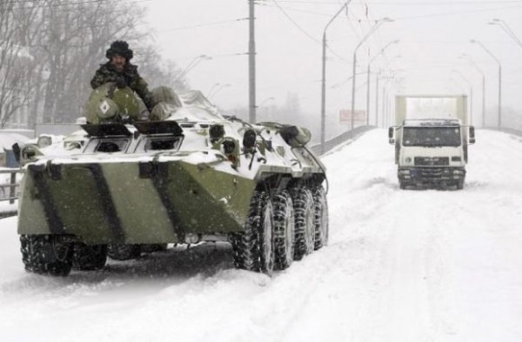 Tempête de neige à Kiev