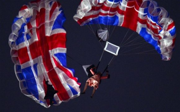 Elizabeth II en parachute