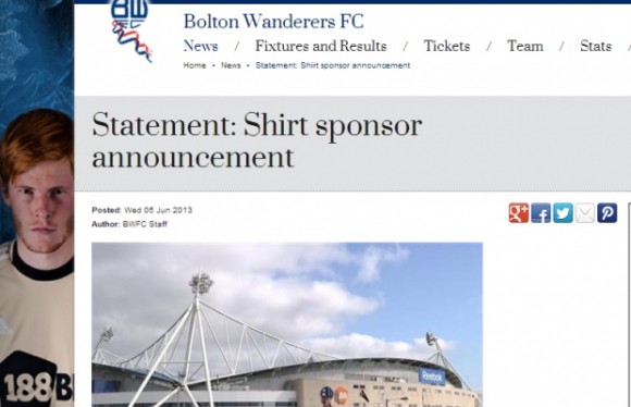 Bolton : Sponsor dégagé après une pétition