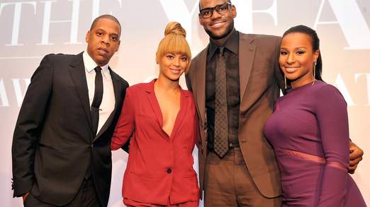 Le couple photographié avec Jay-Z et Beyonce.
