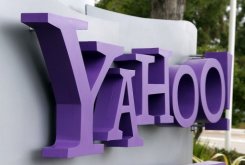 Le logo Yahoo à headqarters le 17 Juillet 2012 à Sunnyvale, en Californie.