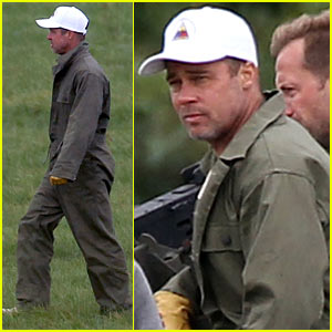 Brad Pitt avec sa nouvelle coupe dans le film, Fury