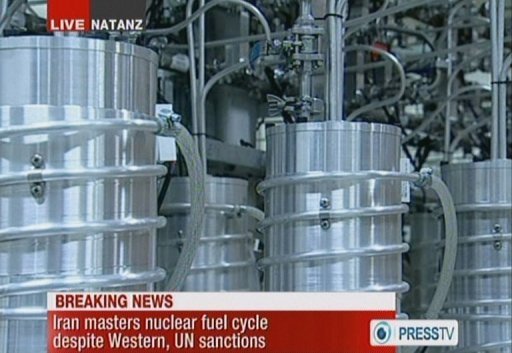 Une image de la télévision reprise en Février 2012 montre des centrifugeuses à Natanz, le site nucléaire de l'Iran.