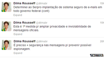 La série de tweets de la Présidente Dilma Rousseff