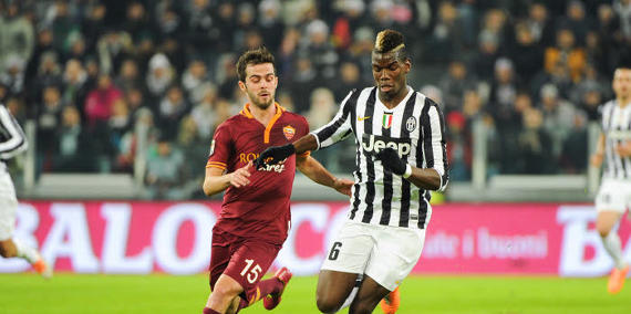 Miralem Pjanic - Paul Pogba lors d'un match Juventus - AS Rome