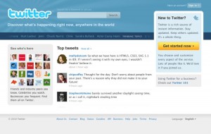 Ancienne page d'accueil du site Twitter.com
