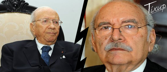 Fouad Mebazaâ et Béji Caïd Essebsi à la Médina de Tunis