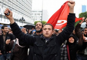 Manifestation à Tunis - Avenue Habib Bourguiba