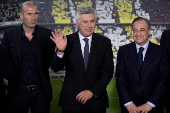 Zidane, Ancelotti et Perez