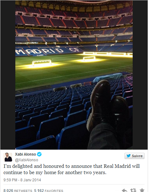 Le tweet de Xabi Alonso après avoir prolongé son contrat avec le Real Madrid