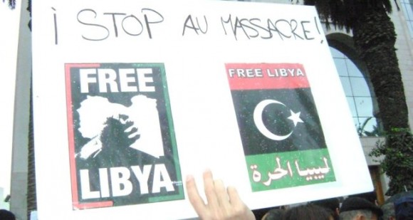 Marche de solidarité, à Tunis, avec le peuple libyen